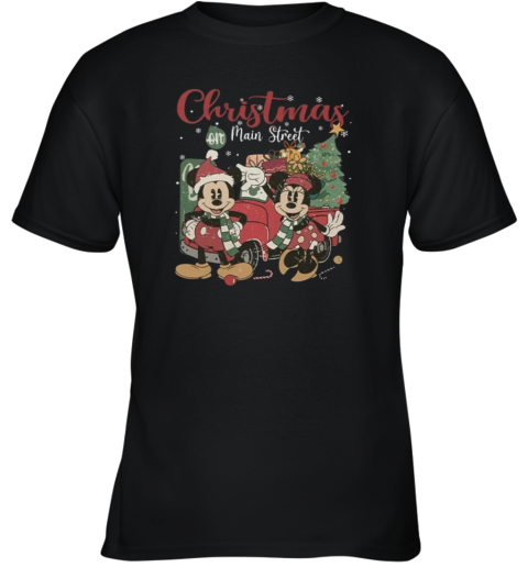 Disney Mickey And Mickey Minnie Christmas On Main Street Youth T Shirt
