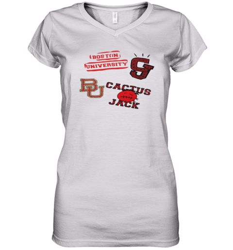 Boston University Cactus Jack Goes Back To College Travis Scott Women039S V Neck T Shirt