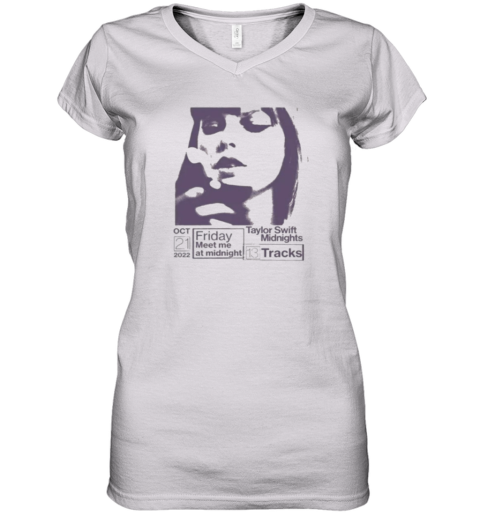 Asahi Treasure Wearing Taylor Swifts Midnights Women039S V Neck T Shirt