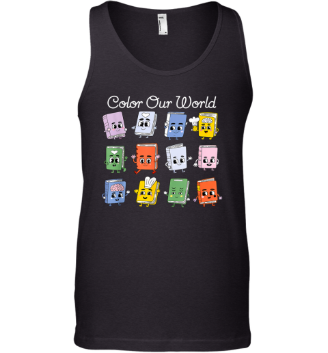 Color Our World Summer Reading 2025 Librarian Teacher Kids Tank Top