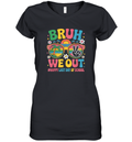 Bruh We Out Happy Last Day Of School Groovy Women039S V Neck T Shirt