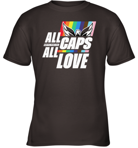 All Caps All Love Capital Pride 2024 Gay Pride Youth T Shirt