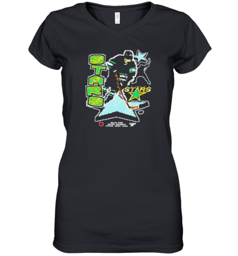 Dallas Stars Black Lamp Lighter Franklin Video Games Women039S V Neck T Shirt