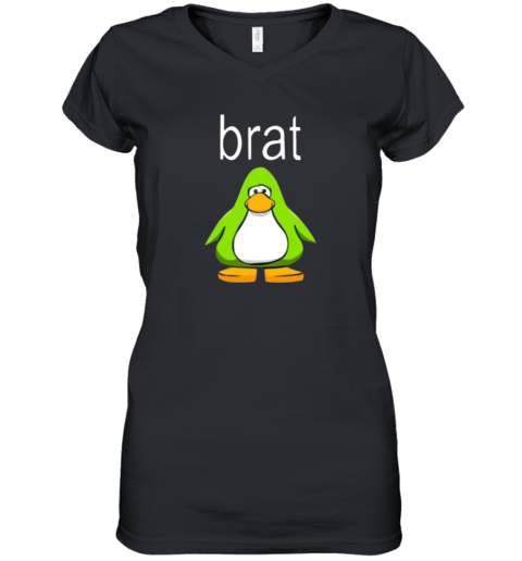 Charli Xcx Brat Penguin Club Brat Women039S V Neck T Shirt