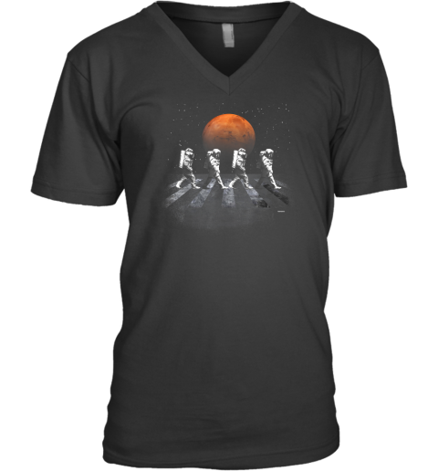 Elon Musk Wearing Astronauts In Walking In Space Occupy Mars V Neck T Shirt