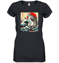 Catzilla Cat Japanese Art Funny Cat Gifts Women039S V Neck T Shirt