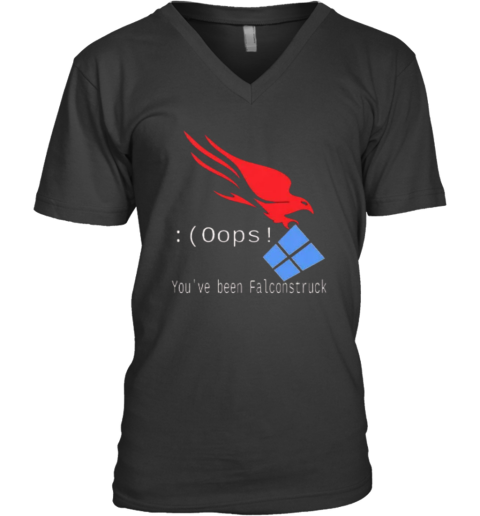 Crowdstrike Microsoft Windows You039Ve Been Falconstruck V Neck T Shirt