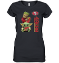 Baby Yoda And Groot Hug San Francisco 49Ers Women039S V Neck T Shirt