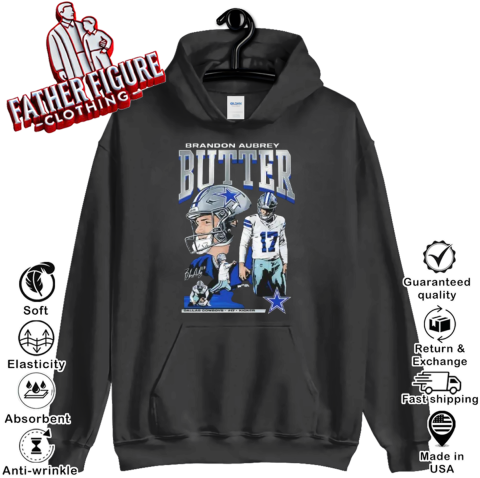 Brandon Aubrey 17 Kicker Butter Dallas Cowboys Hoodie