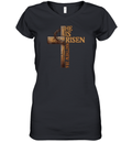 Easter Cross He Is Risen Jesus Christian Matthew 286 Women039S V Neck T Shirt