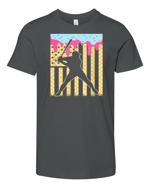 Baseball Ice Cream Drip Premium Youth T Shirt