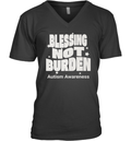 Blessing Not Burden Autism Awareness V Neck T Shirt