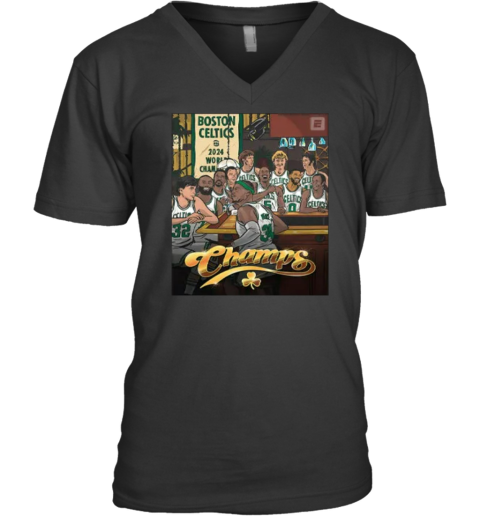 Boston Celtics 2024 Champions Celtics Legends V Neck T Shirt