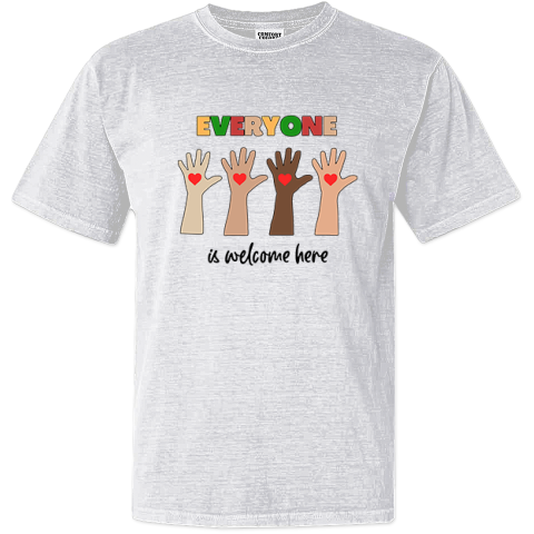 Everyone Is Welcome Here Idaho Teacher Dyed Heavyweight T Shirt