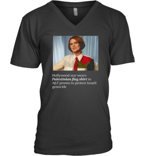 Cynthia Nixon Palestine Hollywood Star Palestinian Flag V Neck T Shirt