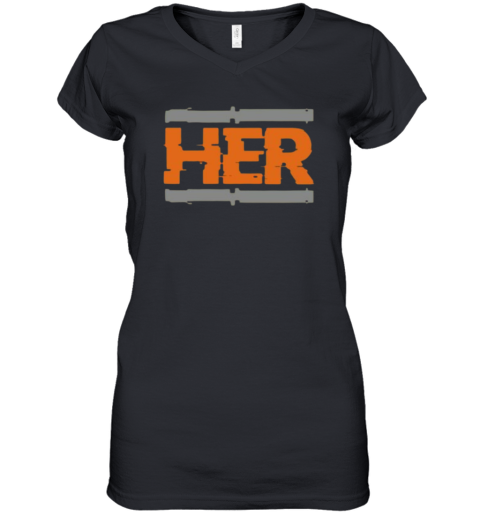 5 Olive Army Solar Orange Shirt Match Her Women039S V Neck T Shirt