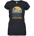 Feelin039 Salty Beach Summer Vacation Vintage Women039S V Neck T Shirt