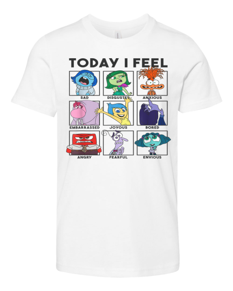 Disney Pixar Inside Out 2 Today I Feel Vintage Panels Premium Youth T Shirt