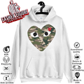 Cdg Play Camo Big Heart Hoodie