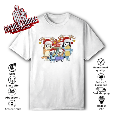 Bluey Family Christmas T Shirt