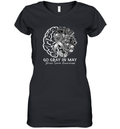 Brain Tumor Awareness Wear Gray In May Strong Warrior Cancer Women039S V Neck T Shirt