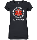 Emotional Support Husband Do Not Pet Women039S V Neck T Shirt