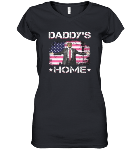Daddy039S Home Donald Trump Women039S V Neck T Shirt