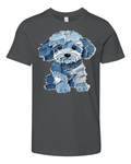 Denim Patch Animal Dog Premium Youth T Shirt