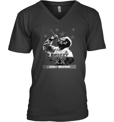Chris Brown Breezy Bowl Xx Tour 2025 V Neck T Shirt