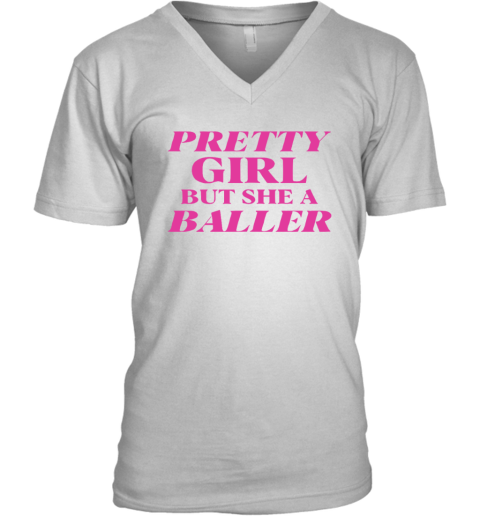 Angel Reese Pretty Girl But She A Baller V Neck T Shirt