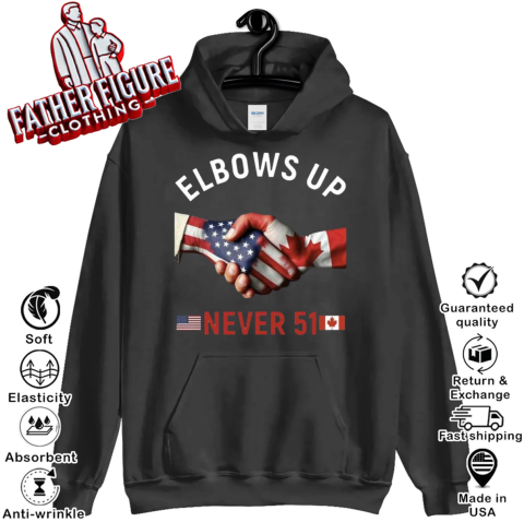 Canada Elbows Up Never 51 Hoodie