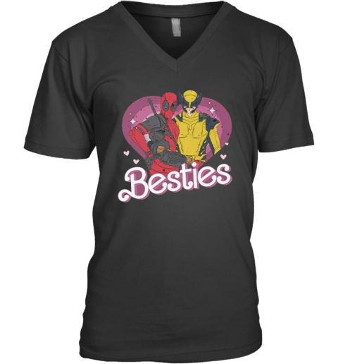 Deadpool Wolverine Besties Forever V Neck T Shirt