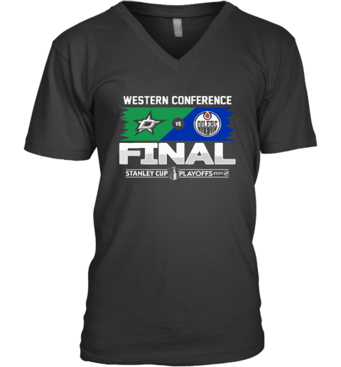 Dallas Stars Vs Vancouver Canucks 2024 Nhl Western Conference Final V Neck T Shirt