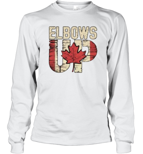 Canadian Hockey Culture Proud Canadian Elbows Up Long Sleeve T Shirt