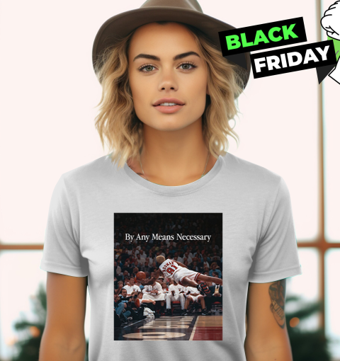 By Any Means Necessary Dennis Rodman Flying Photo Women039S T Shirt