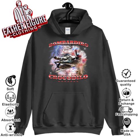 Bombardiro Crocodilo Italian Brainrot Meme Crocodile Hoodie