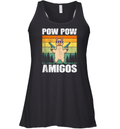Alpaca Pow Pow Amigos Retro Lama Funny Alpacas Racerback Tank