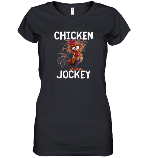Chicken Jockey Fun Gag Novelty Women039S V Neck T Shirt