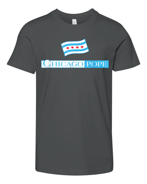 Chicago Pope Leo Xiv With Chicago Flag Premium Youth T Shirt