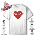 Cdg Play Red Heart Blue Eyed T Shirt